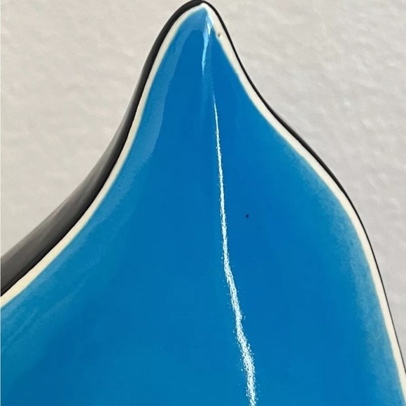 Brendan Adams Pottery Signed Clock Blue Working Triangle New Zealand Porcelain - Picture 5 of 11